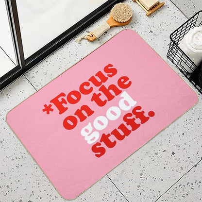 Focus On The Good Stuff {Pink & Red Version} Bath Mat