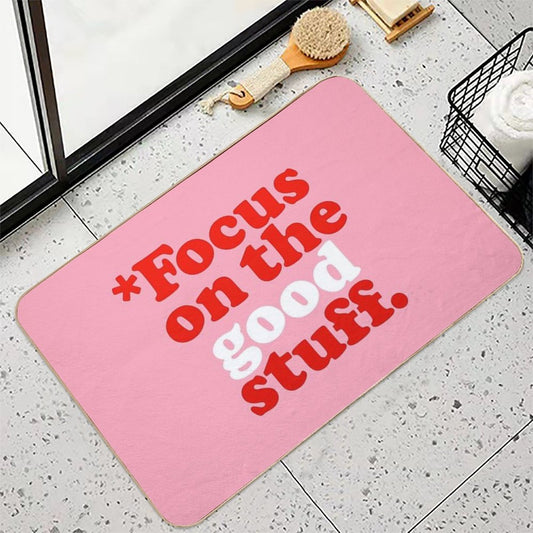 Focus On The Good Stuff {Pink & Red Version} Bath Mat