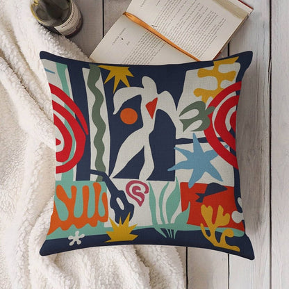 Inspired by Matisse Linen Throw Pillow Cover