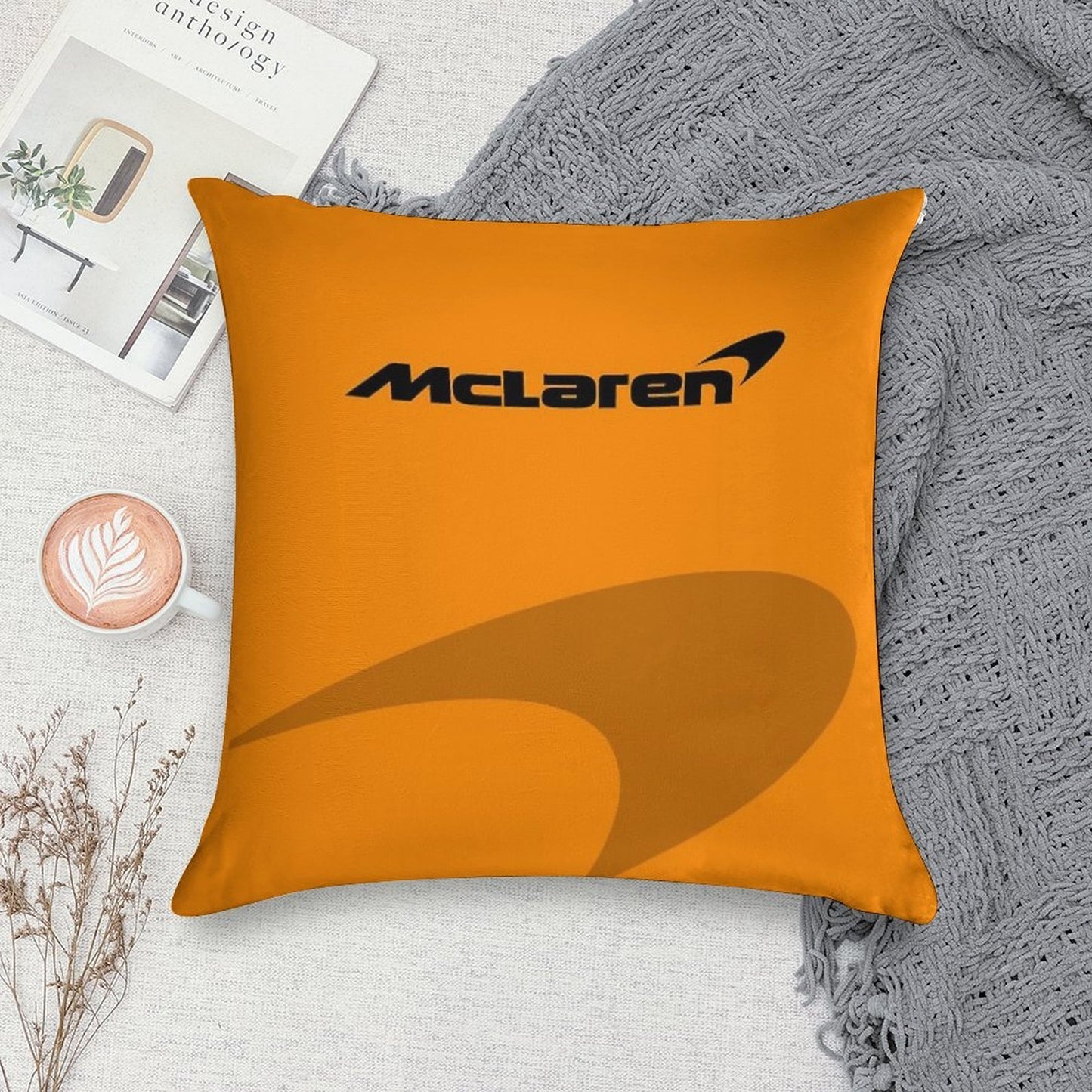 Minimalistic Mclaren Formula 1 Team Inspired Iphone Cover And Samsung Mobile Case Best Gift for F1 Fans Soft Ultra-Soft Texture Throw Pillow