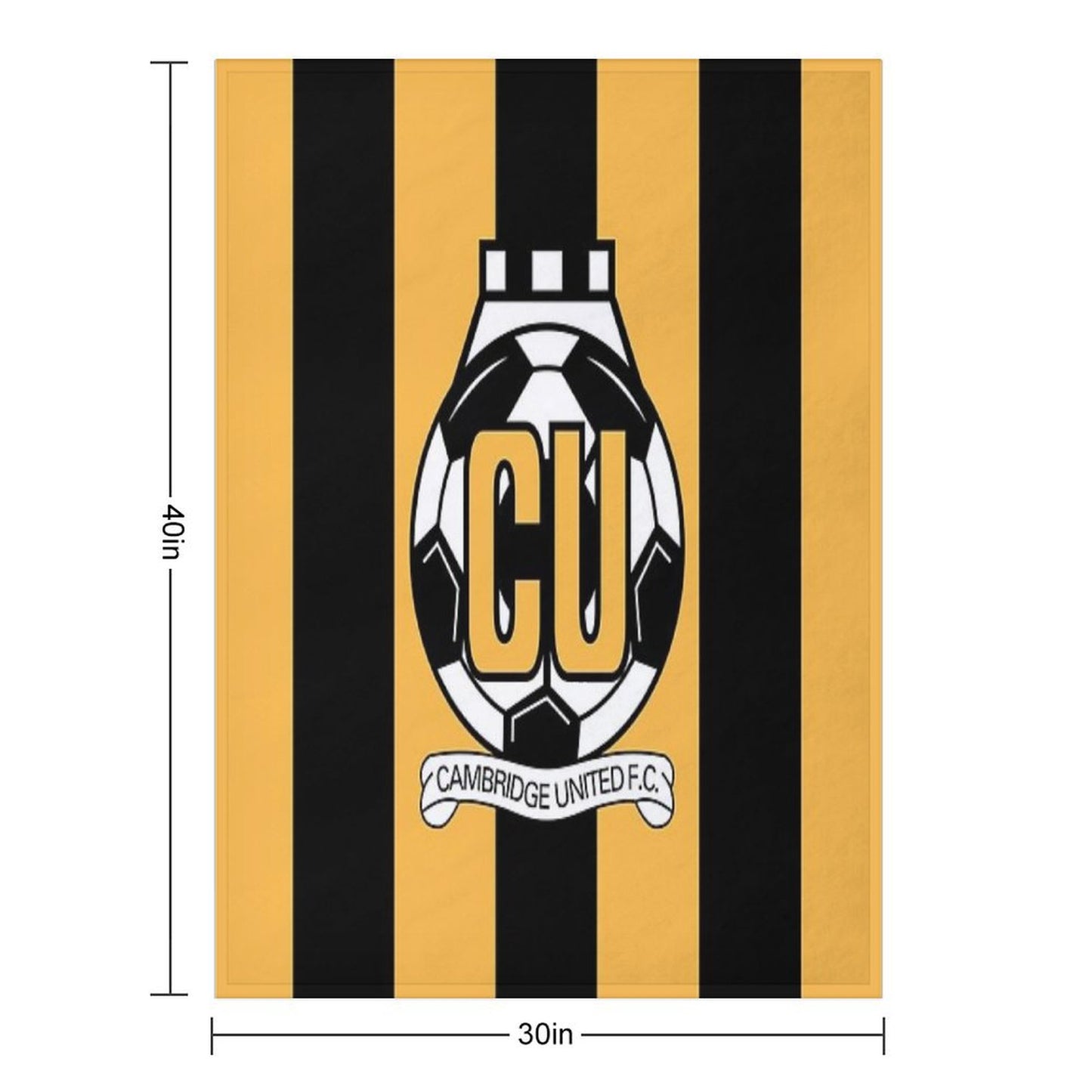 Cambridge United FC Logo - Stripes Throw Blanket