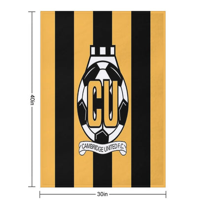 Cambridge United FC Logo - Stripes Throw Blanket