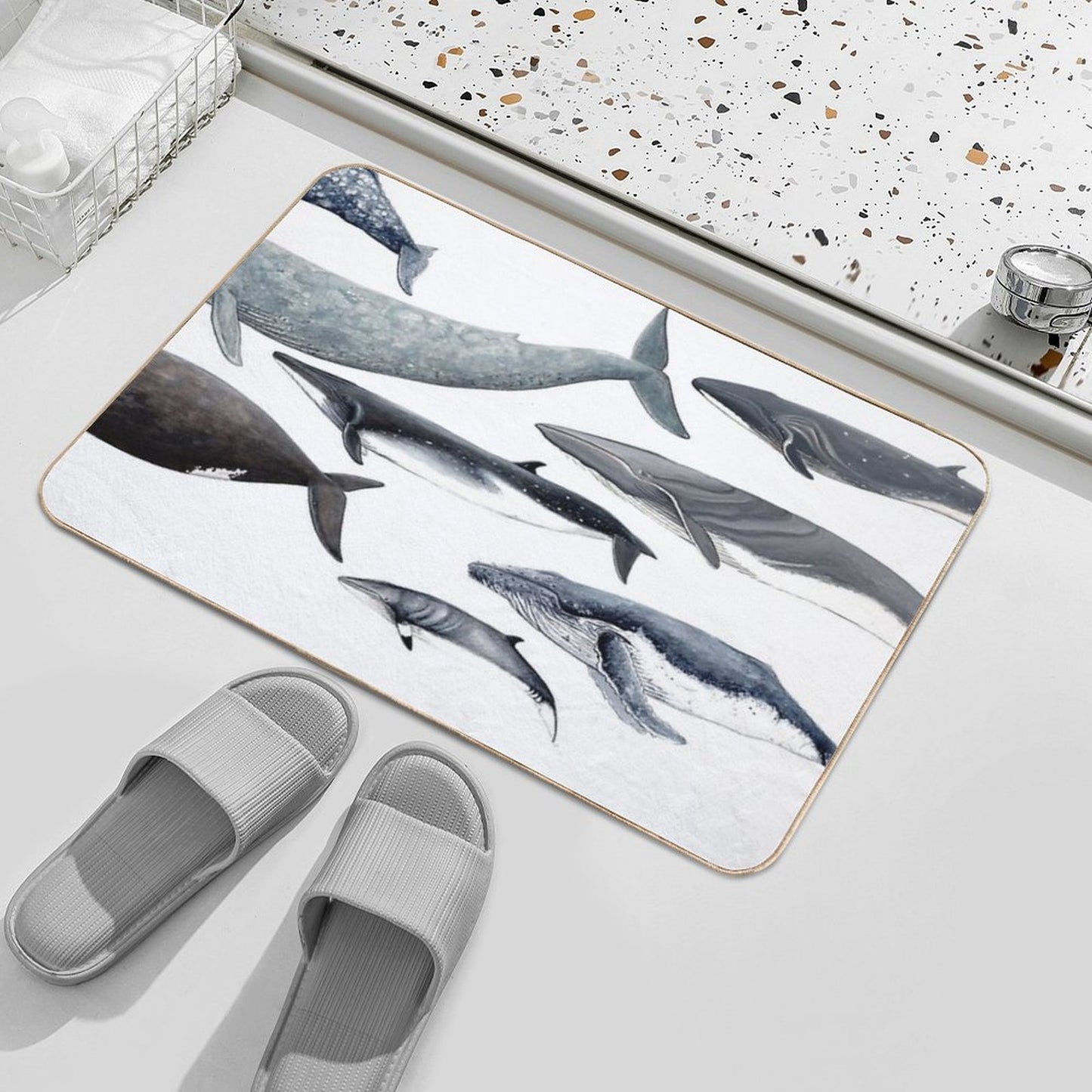 Whales And Right Whale Bath Mat