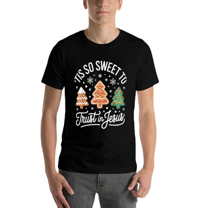 Tis So Sweet to Trust in Jesus for Faithful Christmas  Eco-friendly Material T-Shirt
