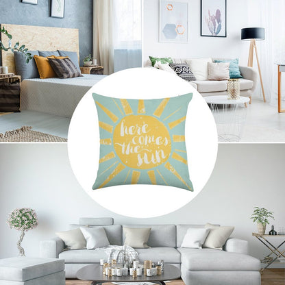 Here Comes The Sun Linen Throw Pillow Cover