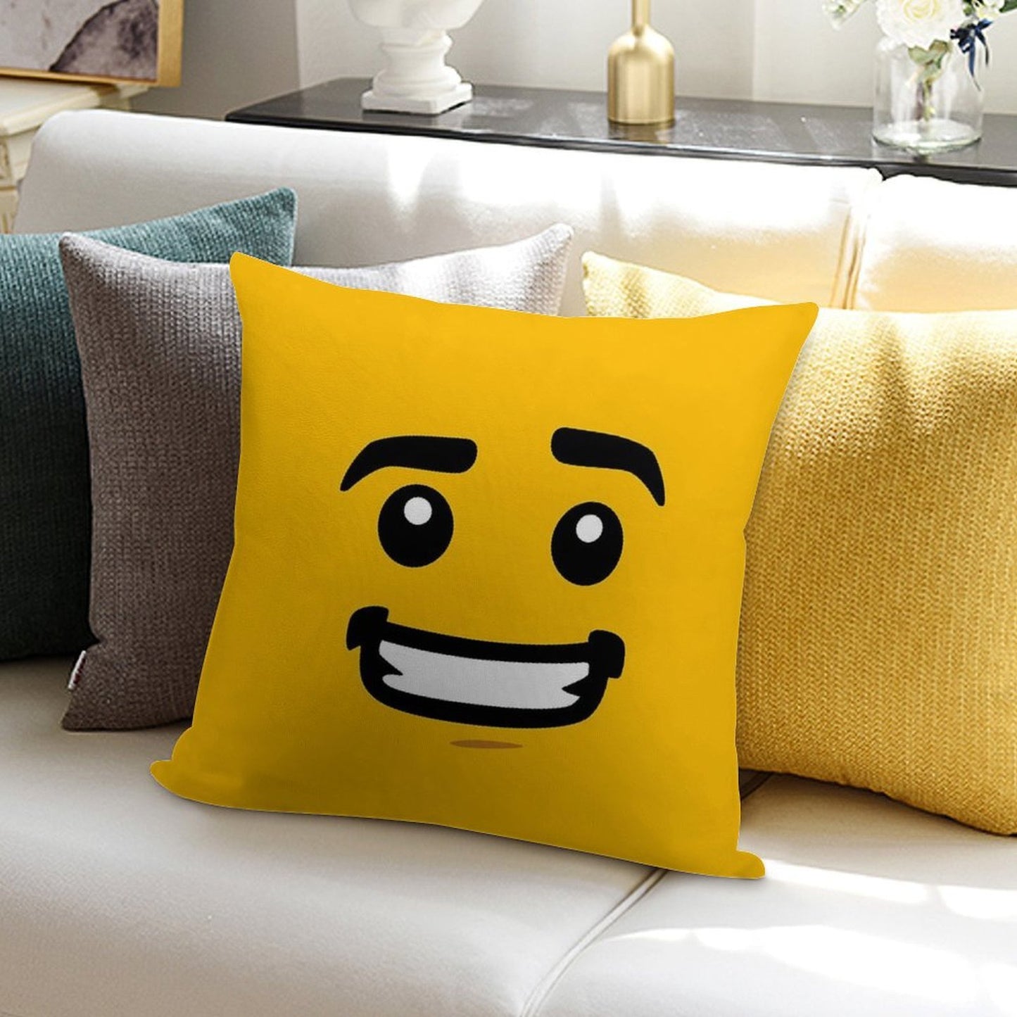 Brick Face - Guy Soft Style Accent Throw Pillow