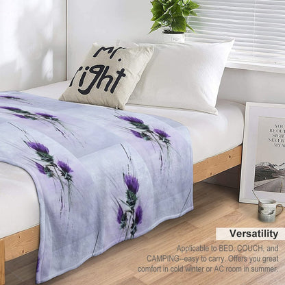 Scottish Thistles Artwork in A Contemporary Style Throw Blanket