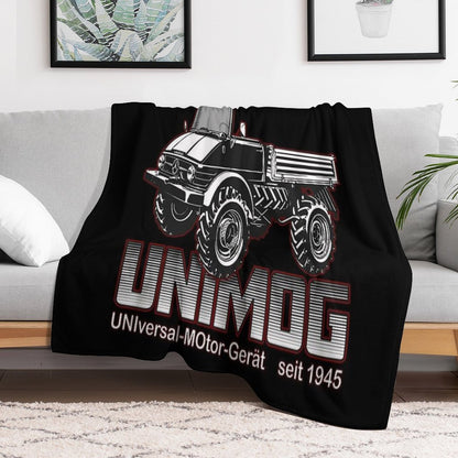 THE GREAT UNIMOG (UNIversal-MOtor-Gerät) - on Black Throw Blanket