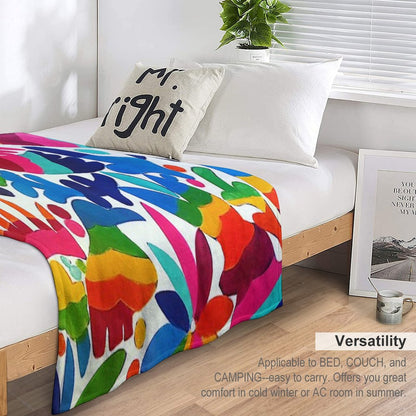 Mexican Otomi Colors Throw Blanket