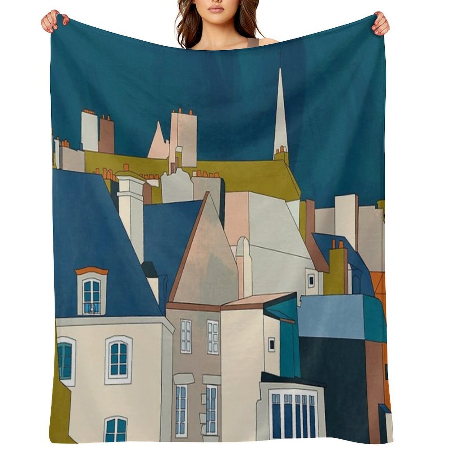 Brittany Illustration France Throw Blanket