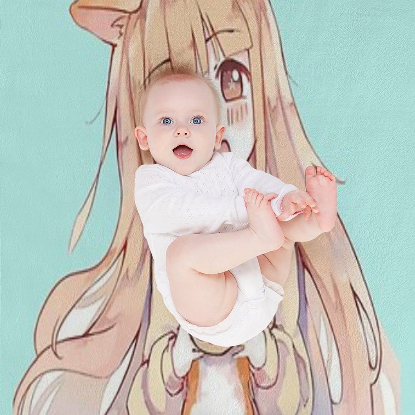 Kawaii Anime Girl Throw Blanket