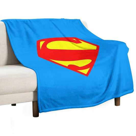 Superhero Large Comic Book Logo Shield Throw Blanket