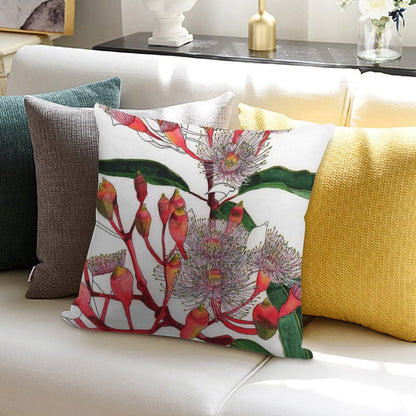 Flowering Gum Blossom Pale Pink Soft Skin-Friendly Throw Pillow