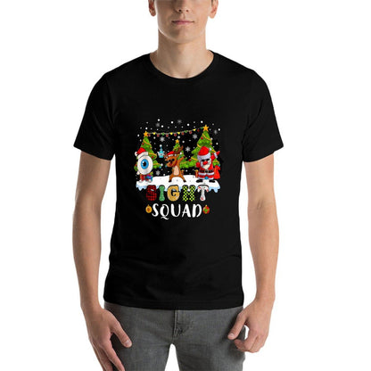 Christmas Sight Squad Santa Reindeer Dabbing Optometrist  Oversized Silhouette T-Shirt