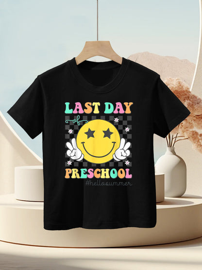 Last Day Of Preschool Hello Summer School Graduation Girls Kids T-Shirt