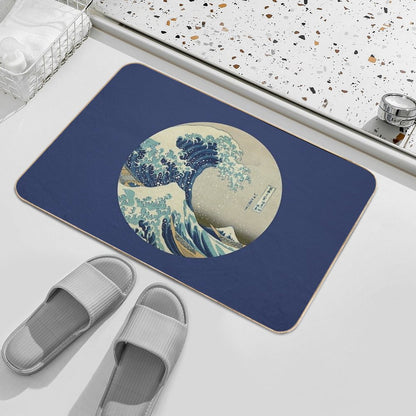 Great Wave Off Kanagawa Circle Bath Mat