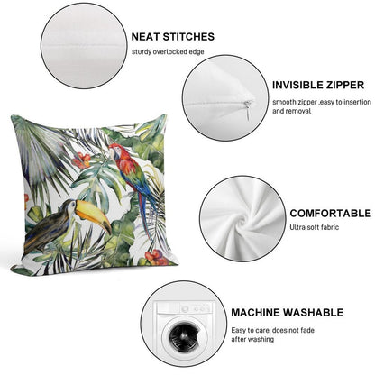 TROPICAL JUNGLE Soft Bedroom Essential Throw Pillow