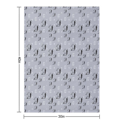 Birds And Eyes Steel Blue Throw Blanket