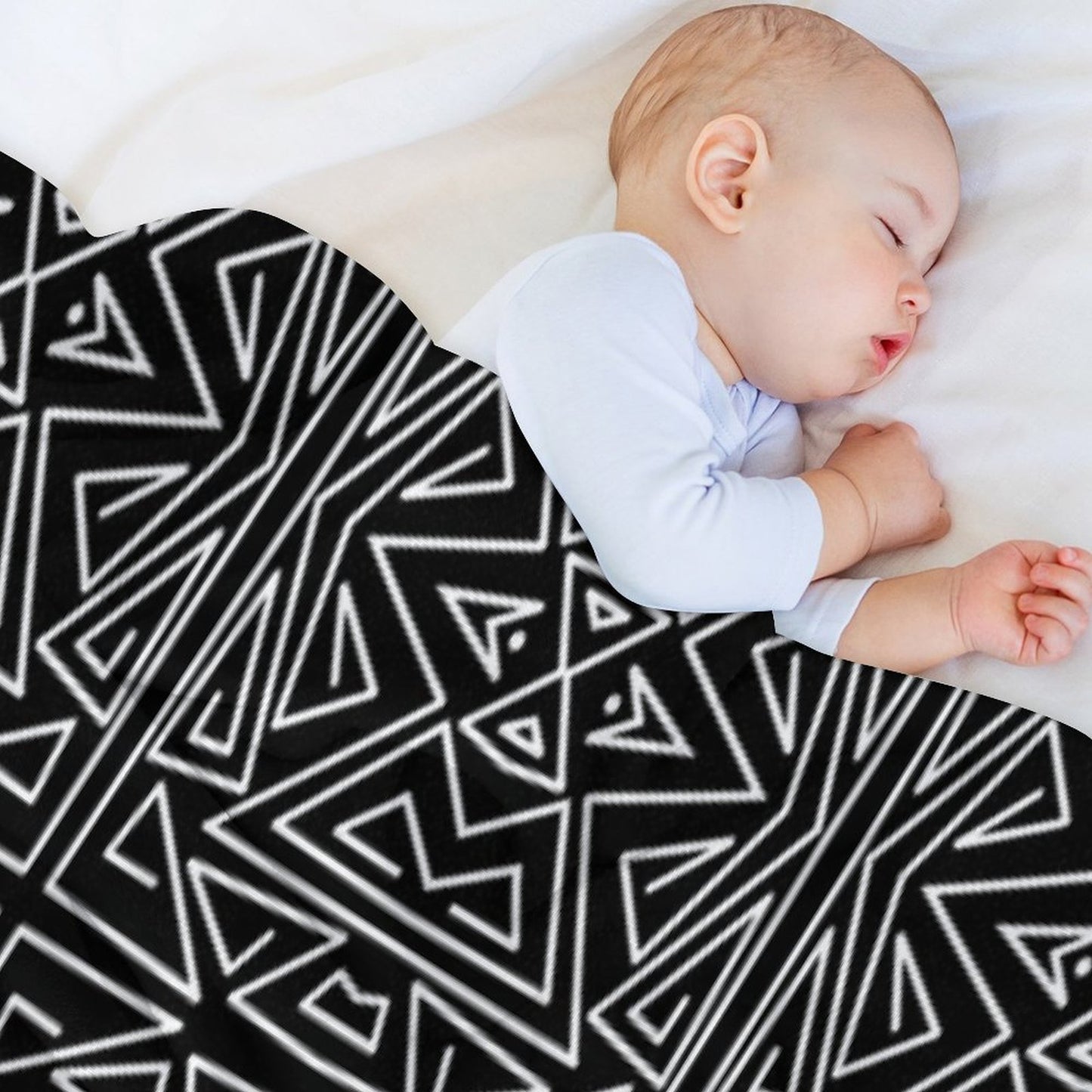 Zanzibar - Geometric Abstract in Black And White Throw Blanket