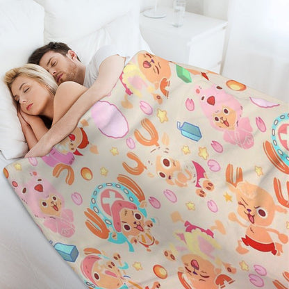 ONE PIECE! TONY TONY Chopper! Pattern IN CREAM Throw Blanket
