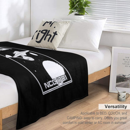 Enterprise NCC 1701 Black And White Throw Blanket