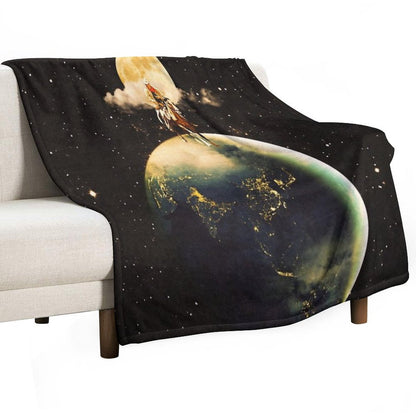 Cowboy In Space Throw Blanket