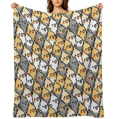 Chubby Cockatiel Party Throw Blanket