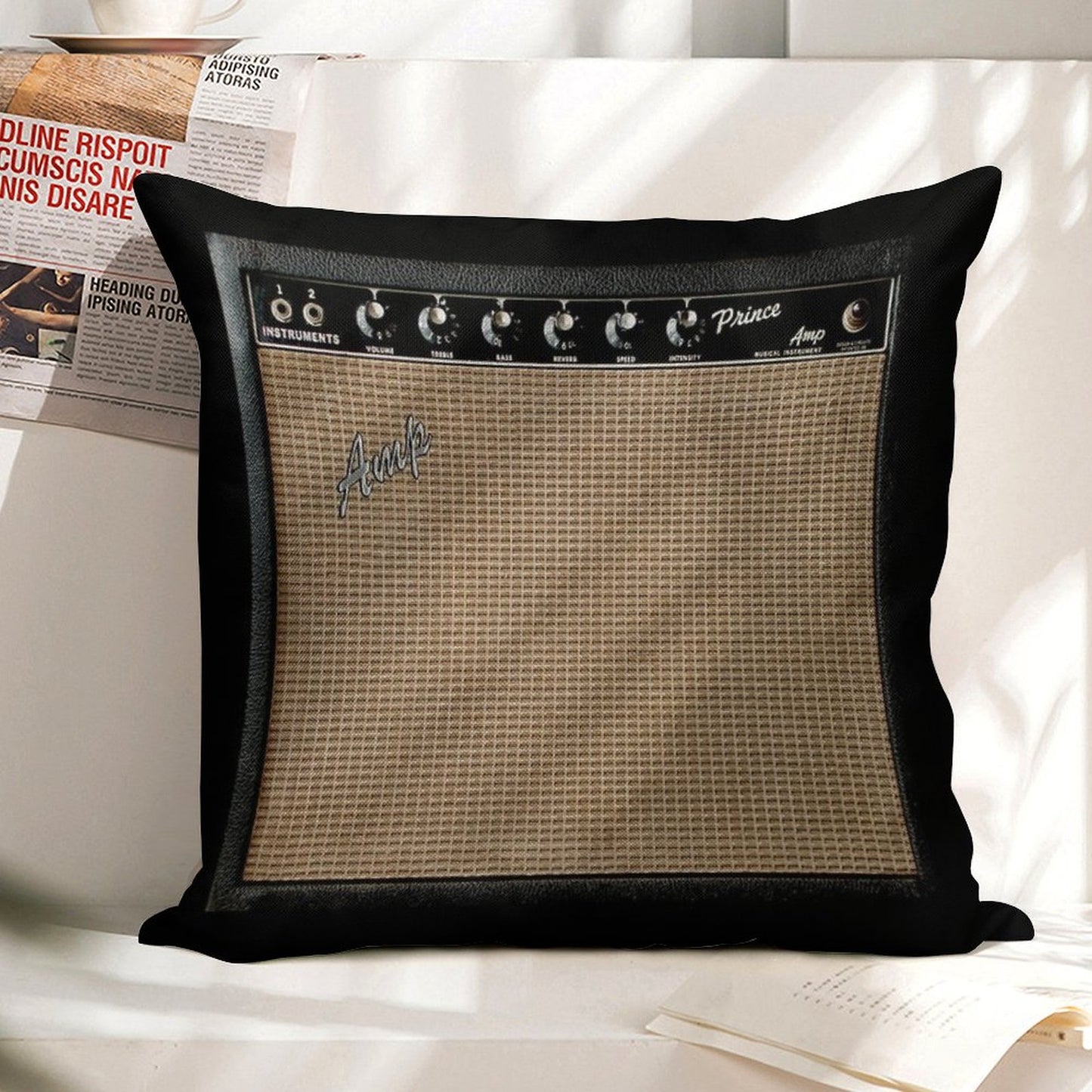 Guitar AmplifierAmp Great for MusicianGuitar Player! Linen Throw Pillow Cover