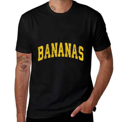 Funny Retro Bananas Cute Banana Gifts Yellow  Rolled Sleeves T-Shirt