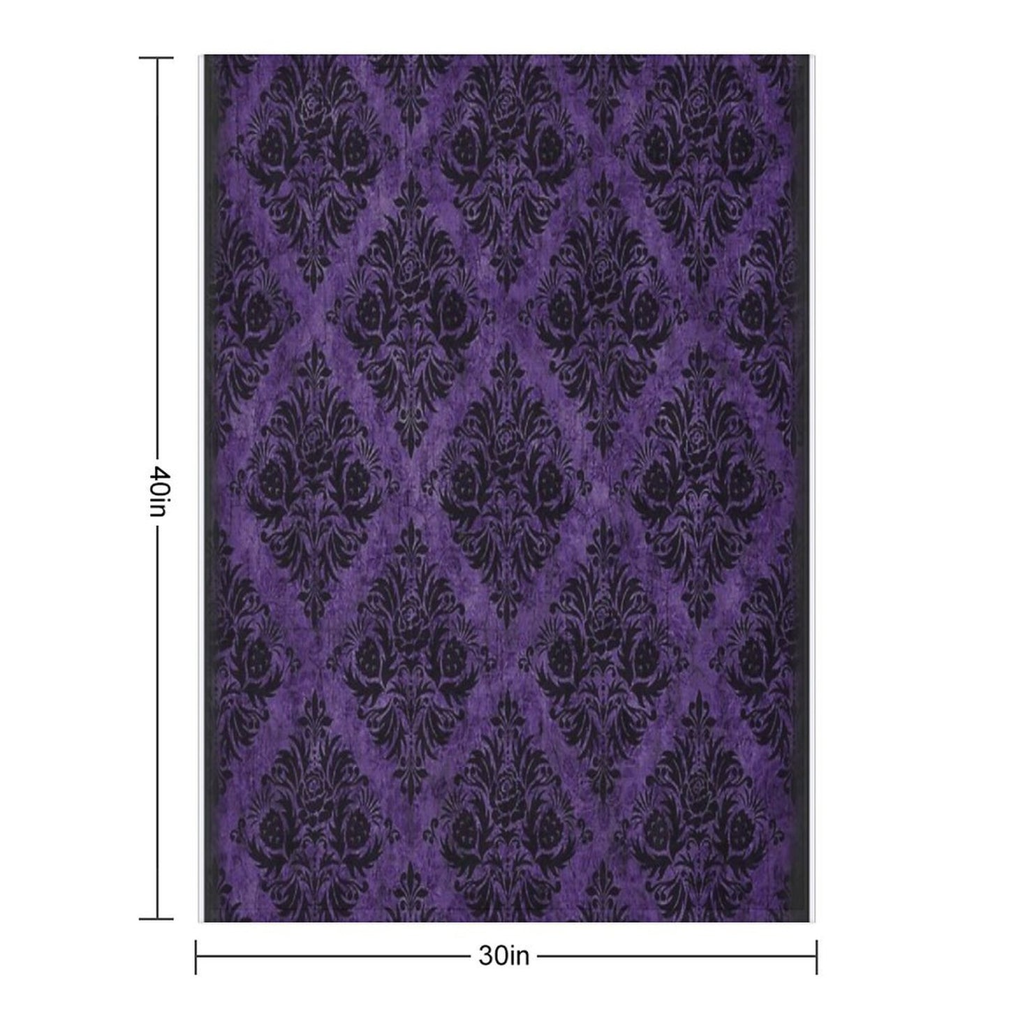 Gothic Damask Purple Throw Blanket