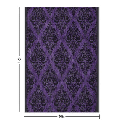 Gothic Damask Purple Throw Blanket