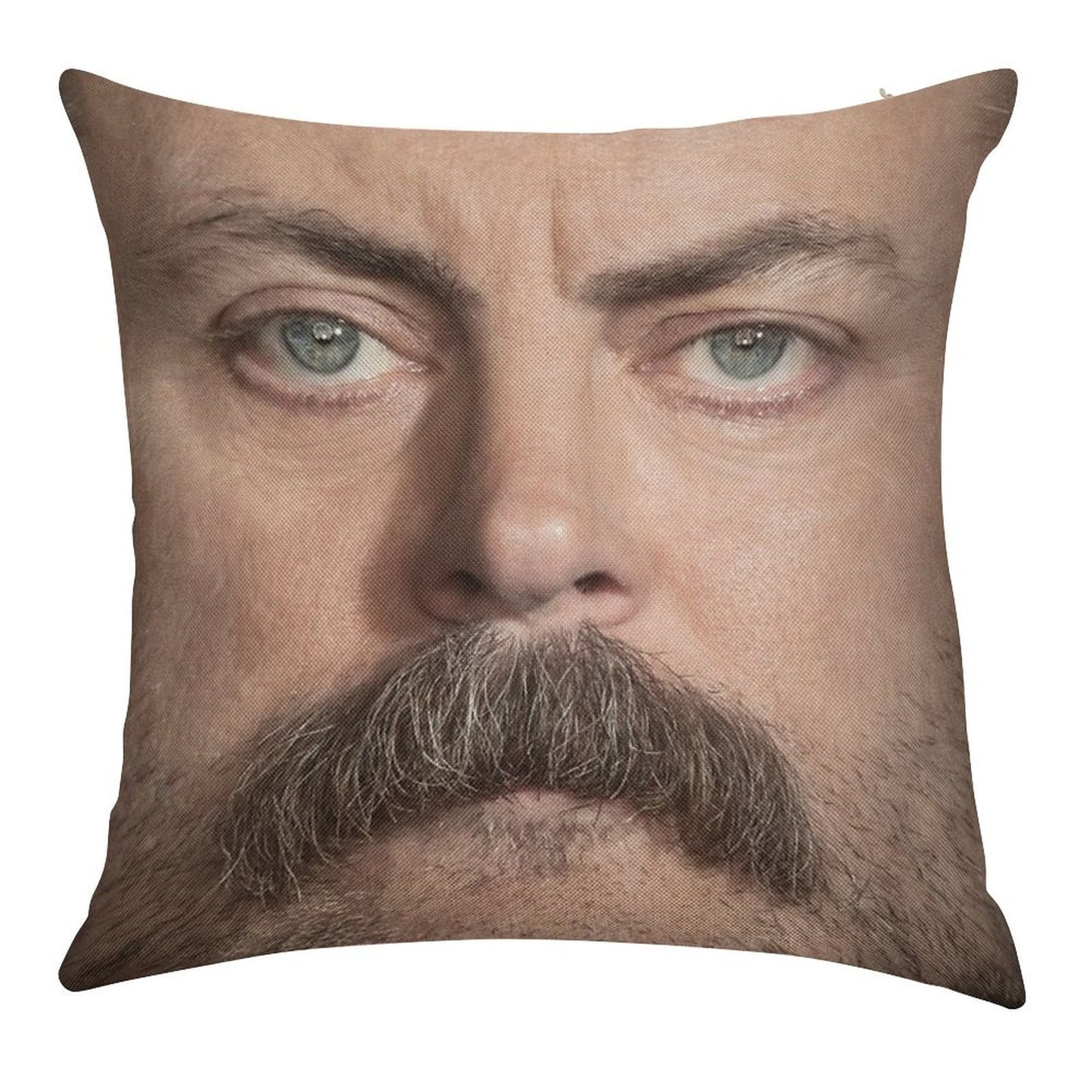 Ron Swanson  Nick Offerman Face Throw Pillow Linen Throw Pillow Cover