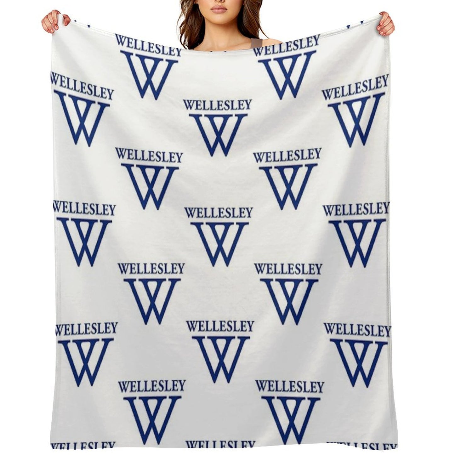 Wellesley University Official Logo Throw Blanket