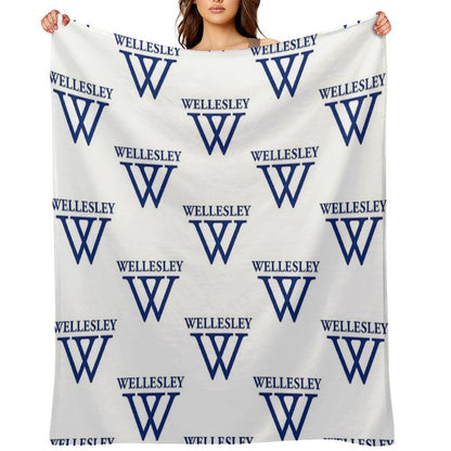 Wellesley University Official Logo Throw Blanket