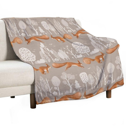 Cute Squirrel Throw Blanket