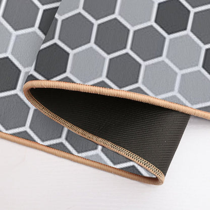 Grey Hexagon Bath Mat