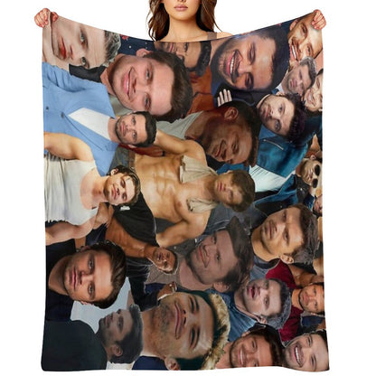 Sebastian Stan Photo Collage Throw Blanket