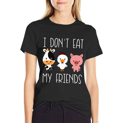 I Dont Eat My Friends Funny Vegan Vegetarian T Premium  Relaxed-fit T-Shirt