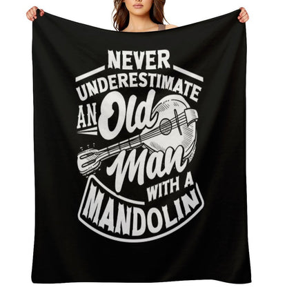 Mandolin Mandolinist Old Mandolin Player Throw Blanket