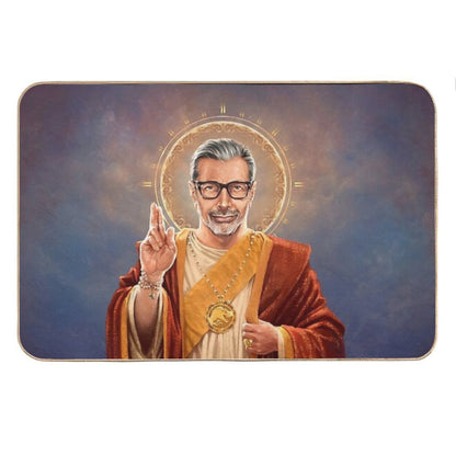 Saint Jeff of Goldblum, Jeff Goldblum Original Religious Painting Bath Mat