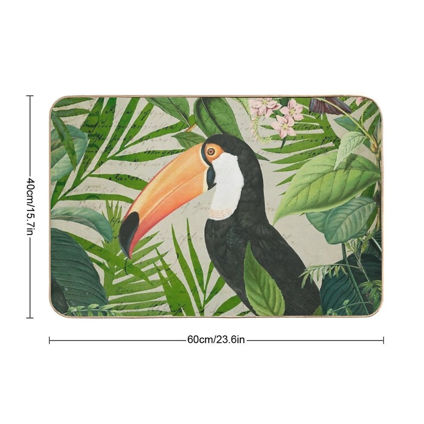 Toucan And Hummingbirds  Eco-Friendly Bath Mat