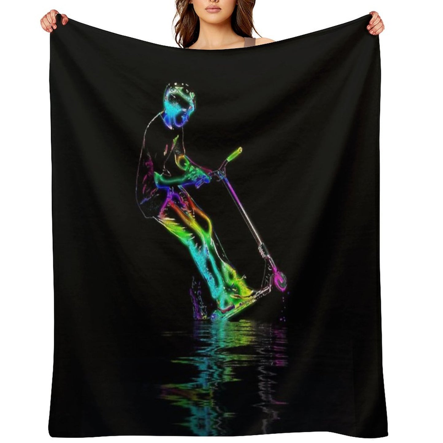 Puddle Jumping - Scooter Boy Throw Blanket