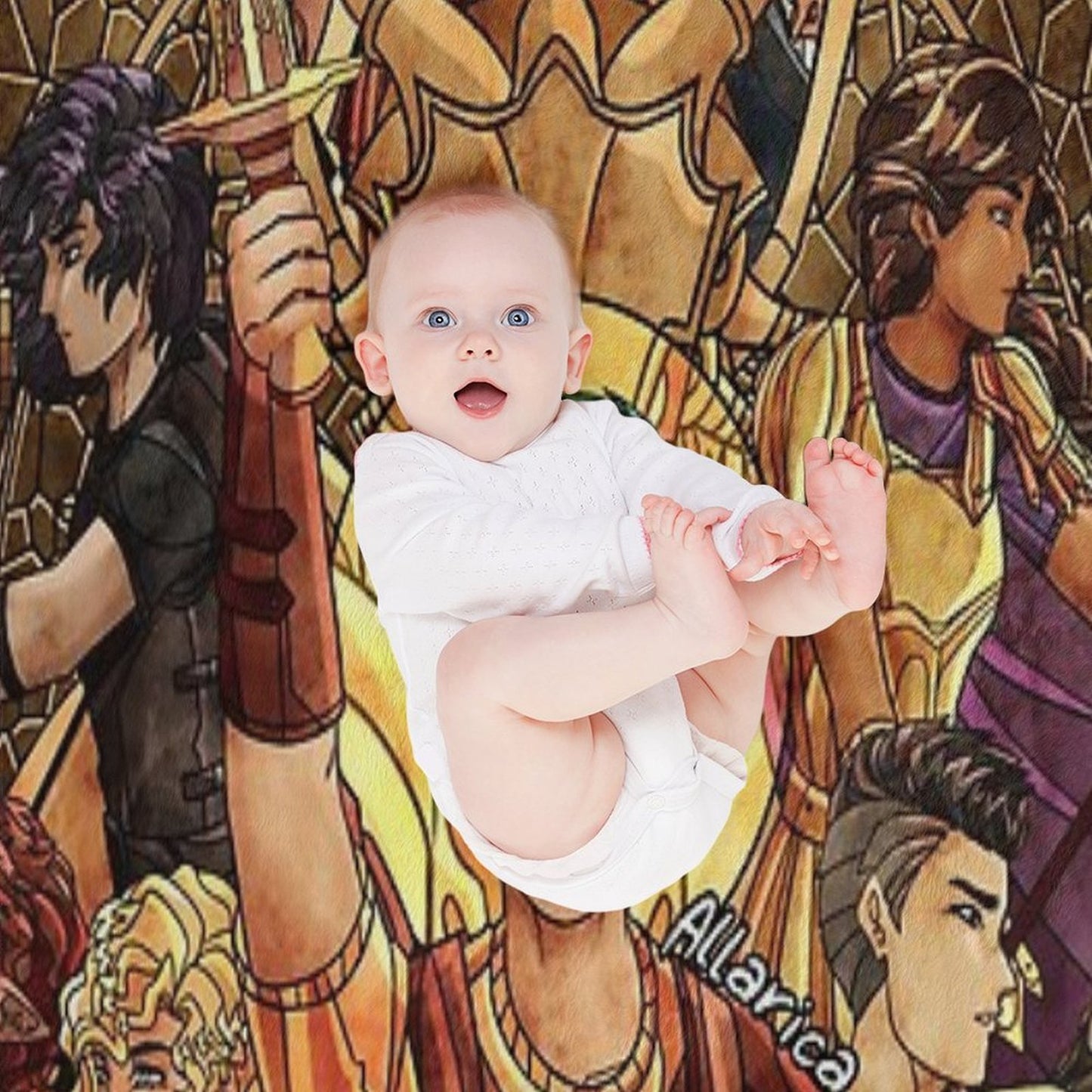 Percy Jackson Stained Glass Throw Blanket