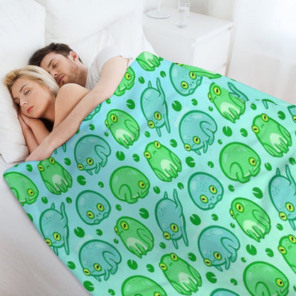 Friendly Frogs Throw Blanket