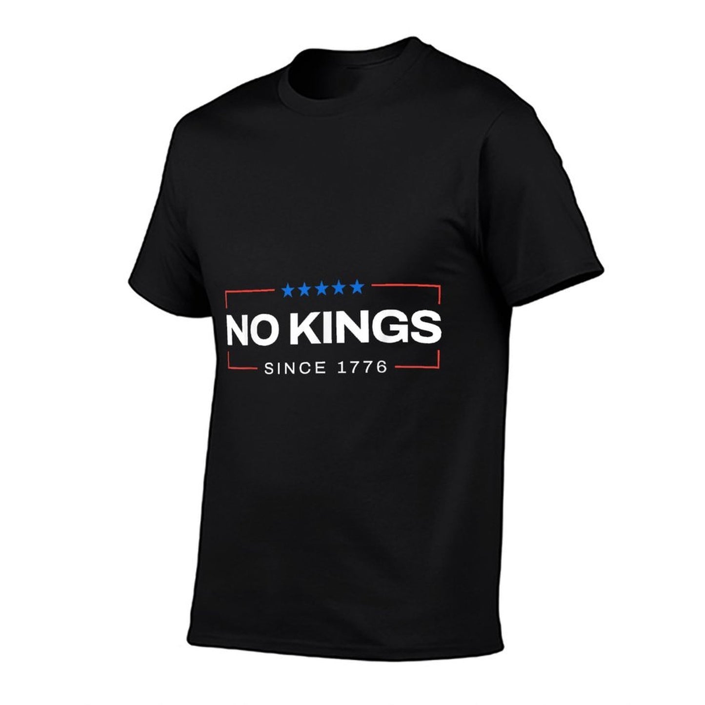 No Kings Since 1776 Simple  Ribbed Collar T-Shirt