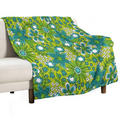 Peace, Love And Flowers Throw Blanket