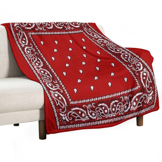 Red Bandana Throw Blanket