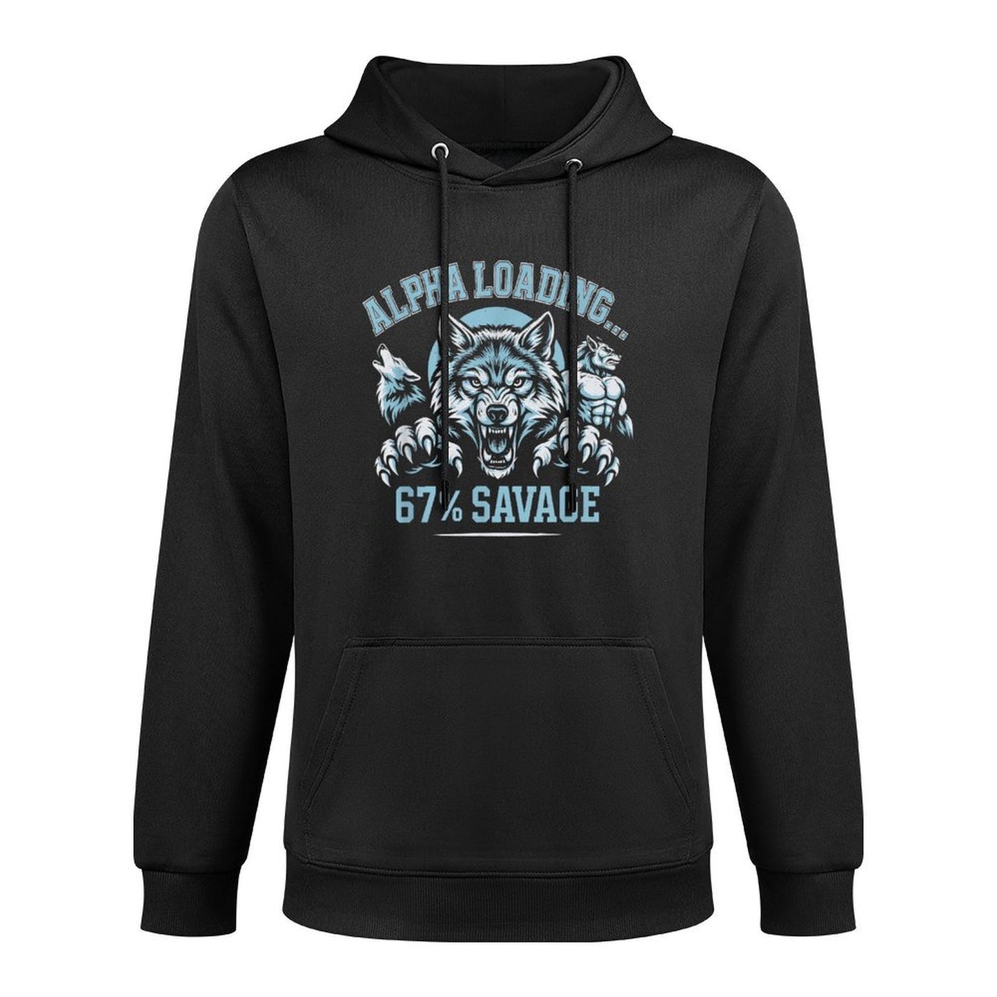 Alpha Wolf Loading 67 Savage Funny Gen Z Meme Moisture-Wicking Hoodie