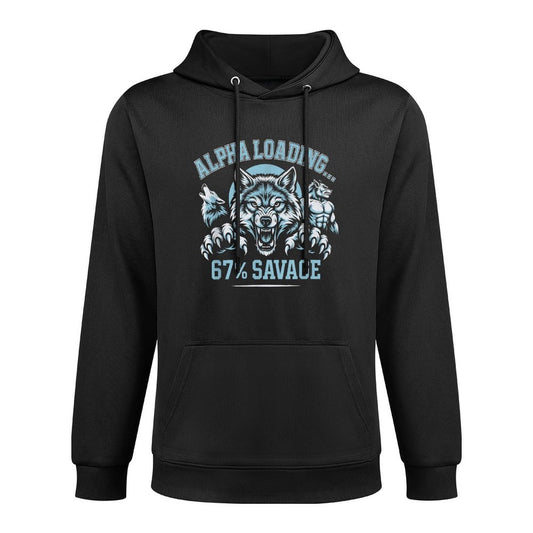 Alpha Wolf Loading 67 Savage Funny Gen Z Meme Moisture-Wicking Hoodie