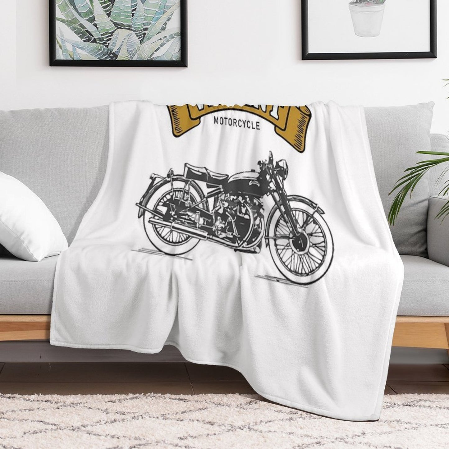 Vincent Rapide Motorcycle Throw Blanket